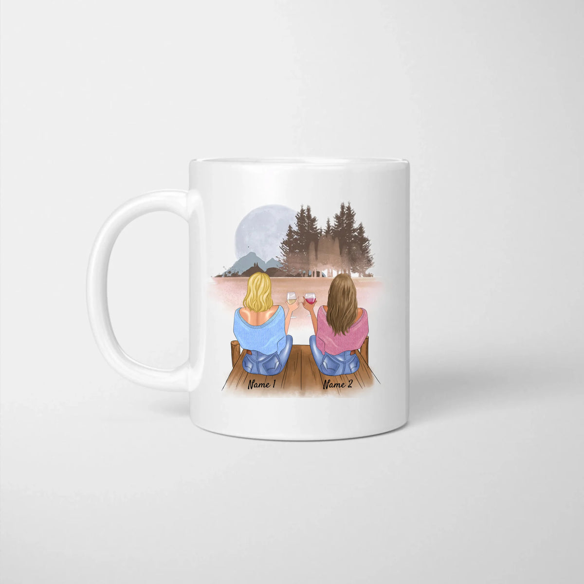 Glückwunsch zur Flucht - Personalisierte Tasse (2-4 Personen) für Kolleginnen, Arbeitskolleginnen, witziges Abschieds-Geschenk