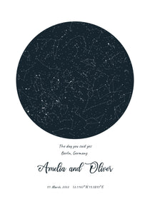 Vår stjärnhimmel - Personaliserad Poster