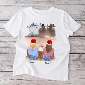 Julflickvänner med drink - personlig T-shirt