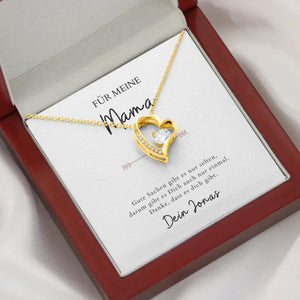 Forever Love "For Mom" ​​- Halskæde med hjertevedhæng og personligt kort
