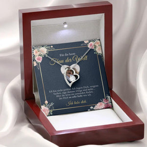 Forever Love "Bästa kvinnan" - Halsband med hjärthänge & personligt fotokort