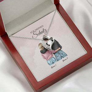 Forever Love "Best Couple" - Halskæde med hjertevedhæng &amp; personligt kort