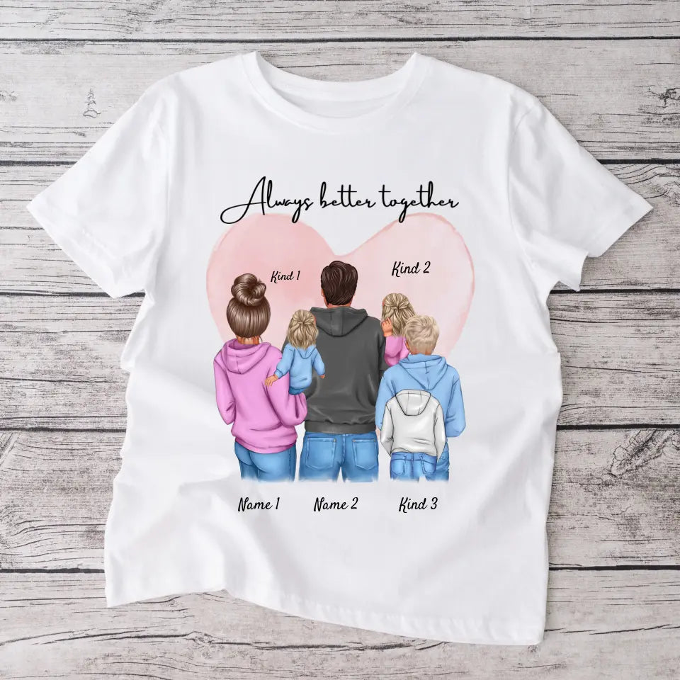 Mine yndlingsmennesker - personlig T-shirt til mor, far, børn (100 % bomuld, unisex)