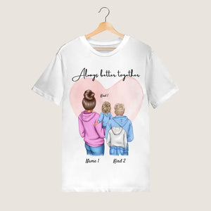Bedste mor - personlig T-shirt til mor og børn/teenagere (100 % bomuld, unisex)