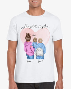 Bedste mor - personlig T-shirt til mor og børn/teenagere (100 % bomuld, unisex)