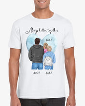 Indlæs billede til gallerivisning Bedste far, yndlingsperson - personlig T-shirt med far og børn/teenagere (100 % bomuld, unisex)
