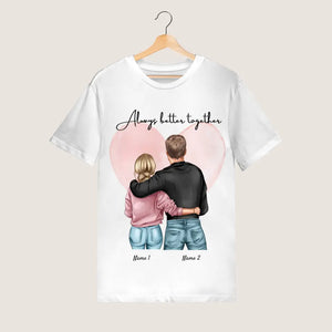 Bästa paret - Personaliserad T-Shirt (100 % Bomull, Unisex)