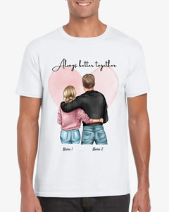 Bedste par - personlig T-shirt (100 % bomuld, unisex)