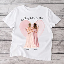 Indlæs billede til gallerivisning Brud med Maid of Honor/Brudepige - personlig T-shirt (100 % bomuld, unisex)
