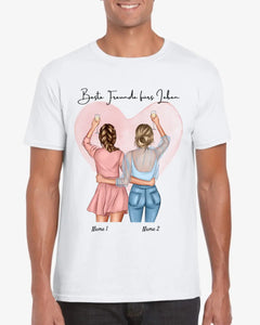Best Friends Cheers - personlig T-shirt (100 % bomuld, unisex)