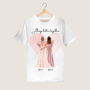 Bruden med hedersbrudtärna / brudtärna - Personaliserad T-Shirt (100 % Bomull, Unisex)