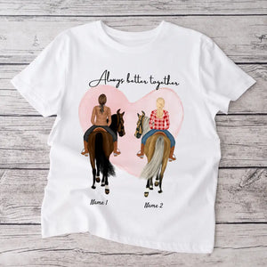 Bästa hästvänner - Personlig T-shirt (1-3 ryttare)