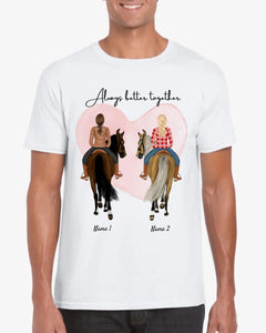 Bästa hästvänner - Personlig T-shirt (1-3 ryttare)