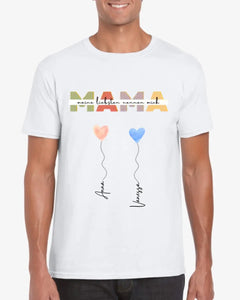 Mine kære kalder mig MAMA - personlig T-shirt (100% bomuld, unisex)