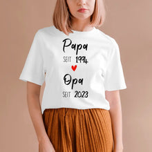 Indlæs billede til gallerivisning Far siden og bedstefar siden - Personlig T-shirt til far, bedstefar, til annonceringen (100 % bomuld, unisex)
